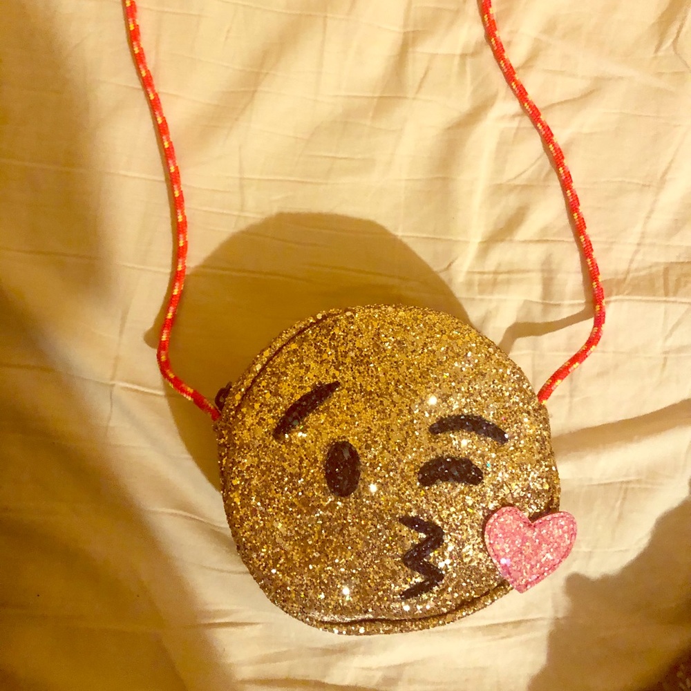 NWT Crewcuts Emoji glitter purse for girls
